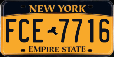 NY license plate FCE7716