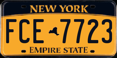 NY license plate FCE7723