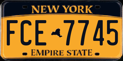 NY license plate FCE7745