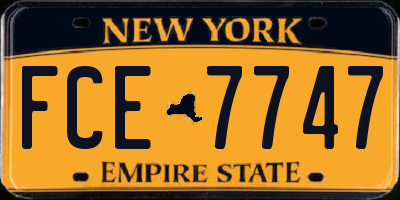NY license plate FCE7747