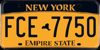 NY license plate FCE7750