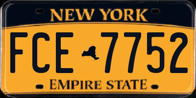NY license plate FCE7752