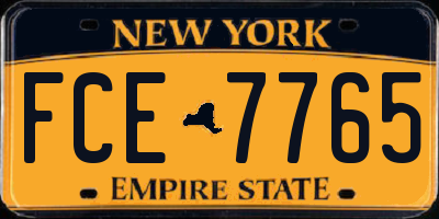 NY license plate FCE7765