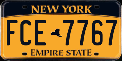 NY license plate FCE7767