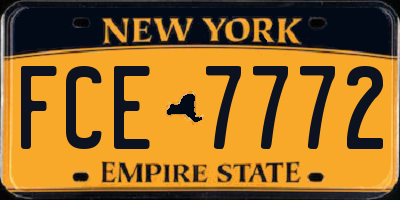 NY license plate FCE7772