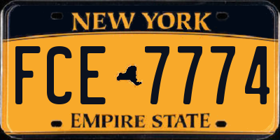 NY license plate FCE7774