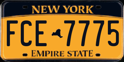 NY license plate FCE7775