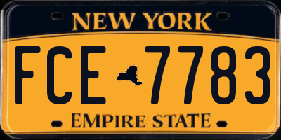 NY license plate FCE7783
