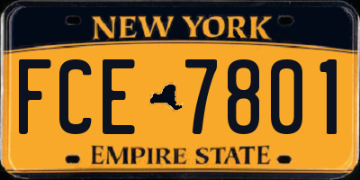 NY license plate FCE7801