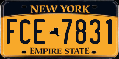 NY license plate FCE7831