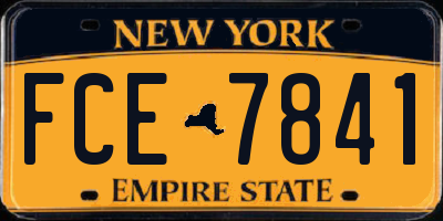 NY license plate FCE7841