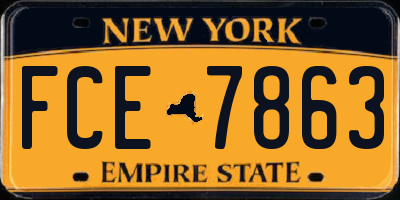 NY license plate FCE7863