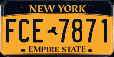 NY license plate FCE7871