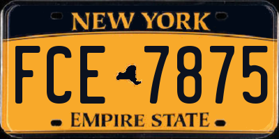 NY license plate FCE7875