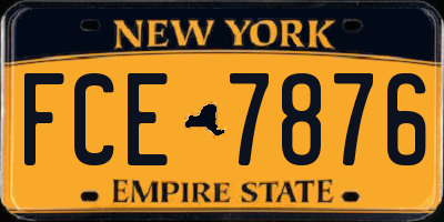 NY license plate FCE7876