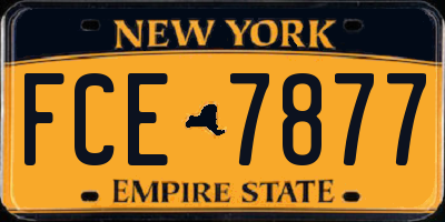 NY license plate FCE7877