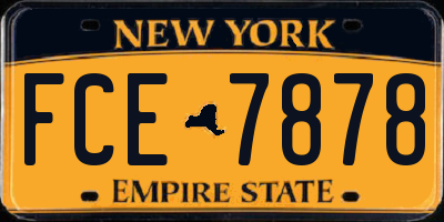 NY license plate FCE7878