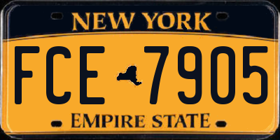 NY license plate FCE7905