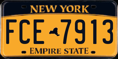 NY license plate FCE7913