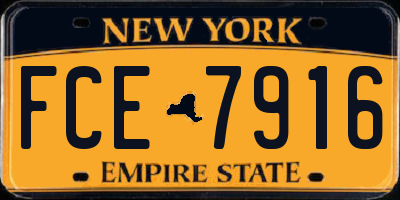 NY license plate FCE7916