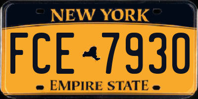 NY license plate FCE7930
