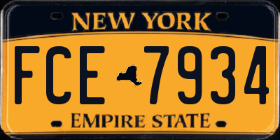 NY license plate FCE7934
