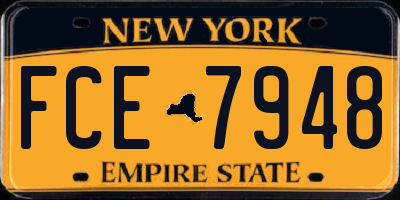 NY license plate FCE7948