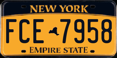 NY license plate FCE7958