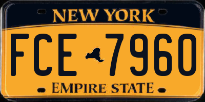 NY license plate FCE7960
