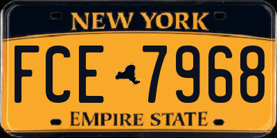 NY license plate FCE7968