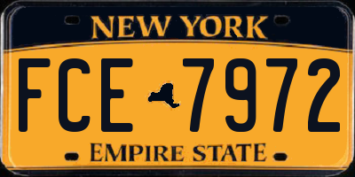 NY license plate FCE7972