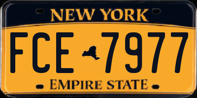 NY license plate FCE7977