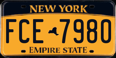 NY license plate FCE7980
