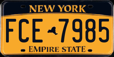 NY license plate FCE7985