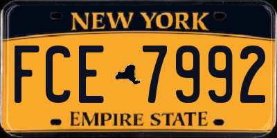 NY license plate FCE7992