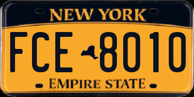 NY license plate FCE8010