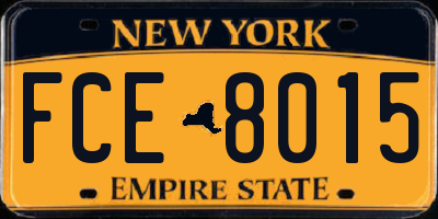 NY license plate FCE8015
