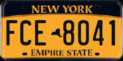 NY license plate FCE8041