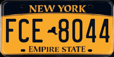 NY license plate FCE8044