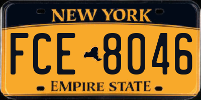 NY license plate FCE8046