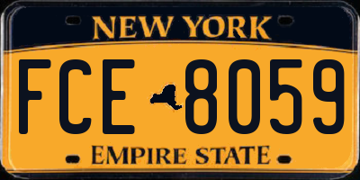 NY license plate FCE8059
