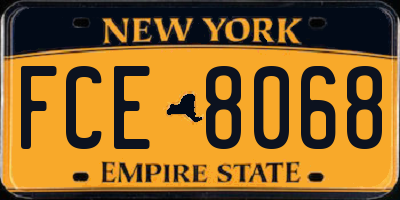 NY license plate FCE8068