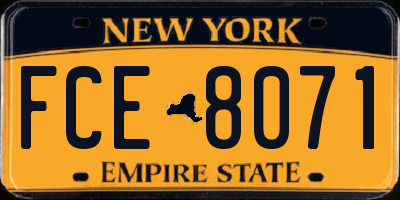 NY license plate FCE8071