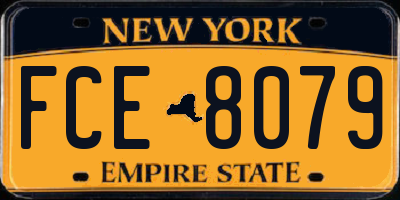 NY license plate FCE8079