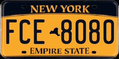 NY license plate FCE8080