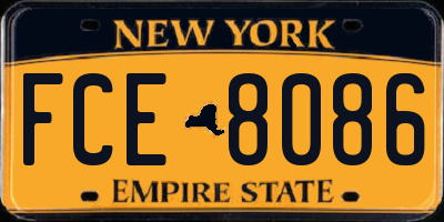 NY license plate FCE8086