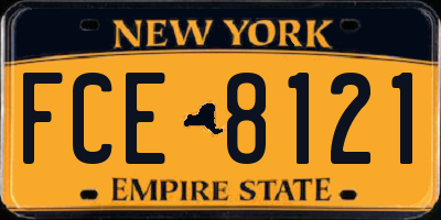 NY license plate FCE8121