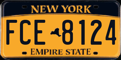 NY license plate FCE8124