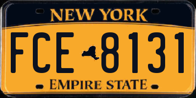 NY license plate FCE8131