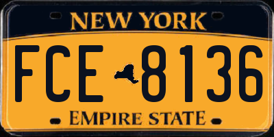 NY license plate FCE8136